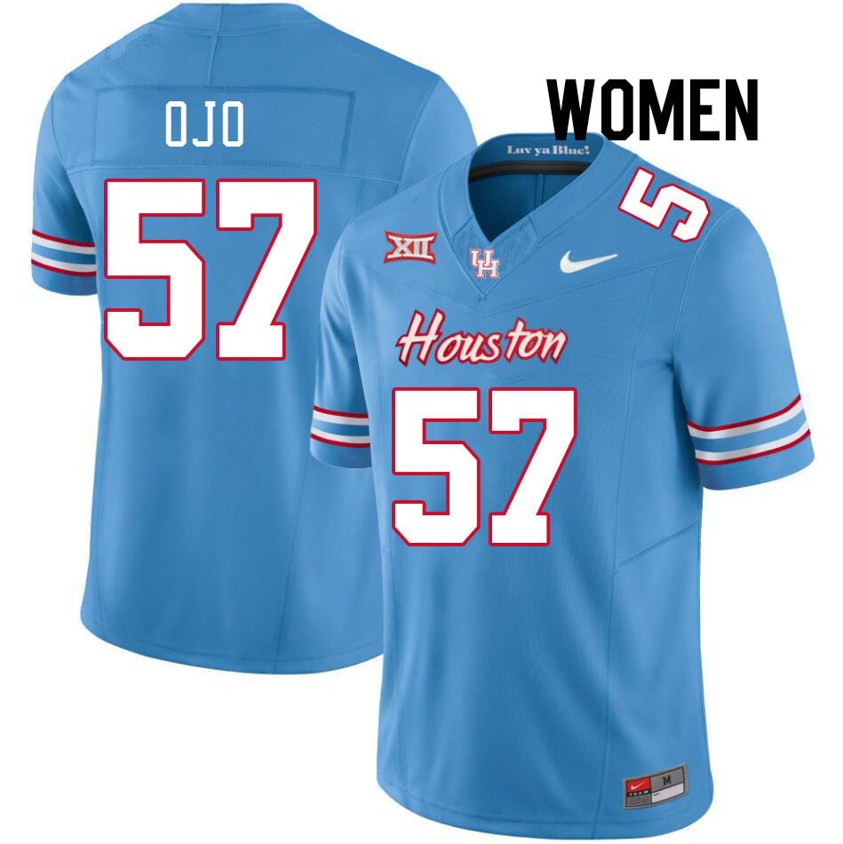 Women #57 Phillips Ojo Houston Cougars College Football Jerseys Stitched-Oilers